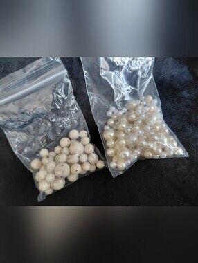 Pearl and Cream Bead Mix for Jewelry Making, Plastic